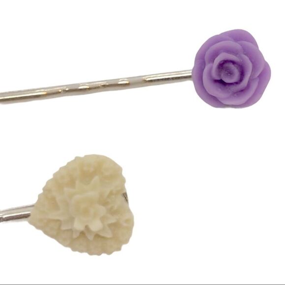 Heart Flower Bobby Pins Hair Accessories - Picture 2 of 8